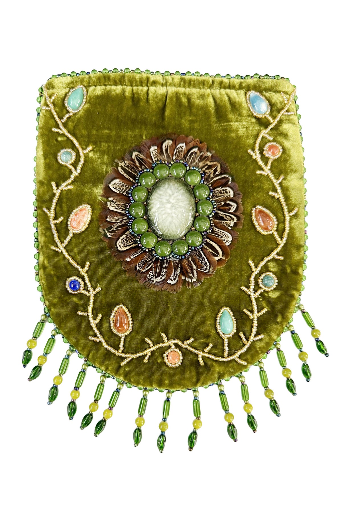 Feather Pattern Velvet Crossbody Bag LUG-FeatherGem - view 2