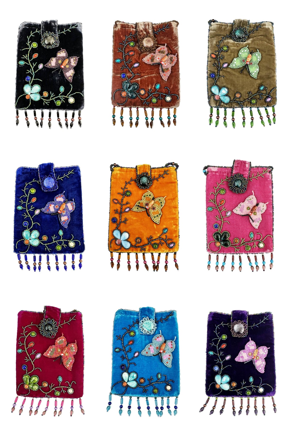 Butterfly Rectangular Velvet Crossbody VBG15-BU - view 7