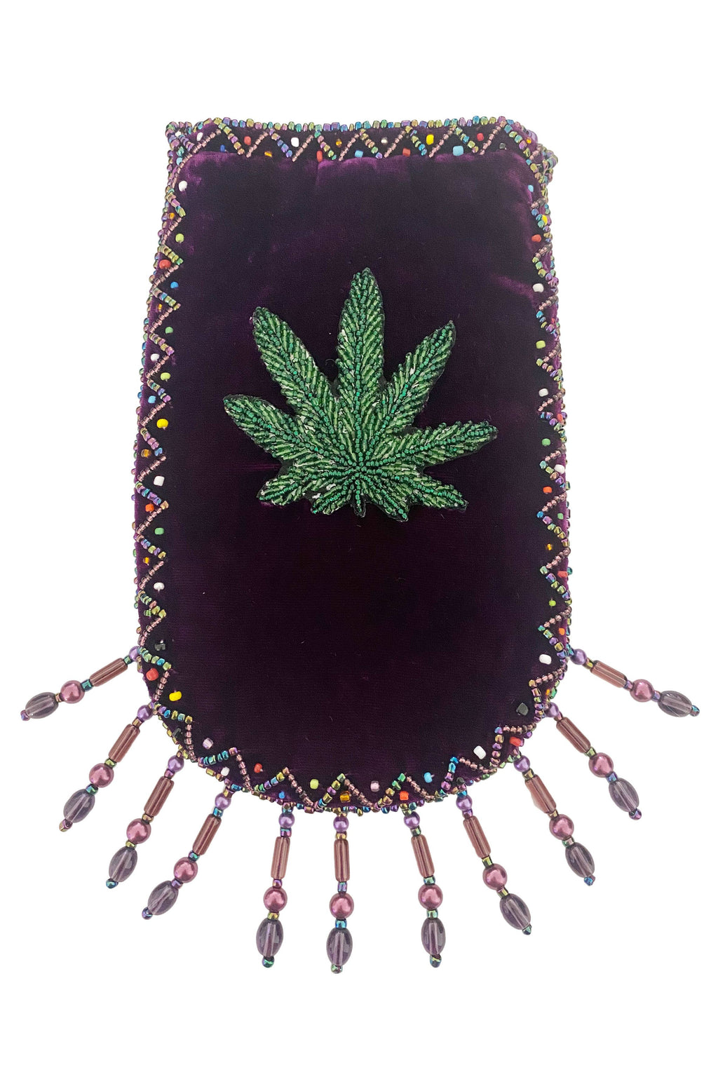 Marijuana Leaf Pattern Velvet Crossbody Bag VXL0609 - view 8