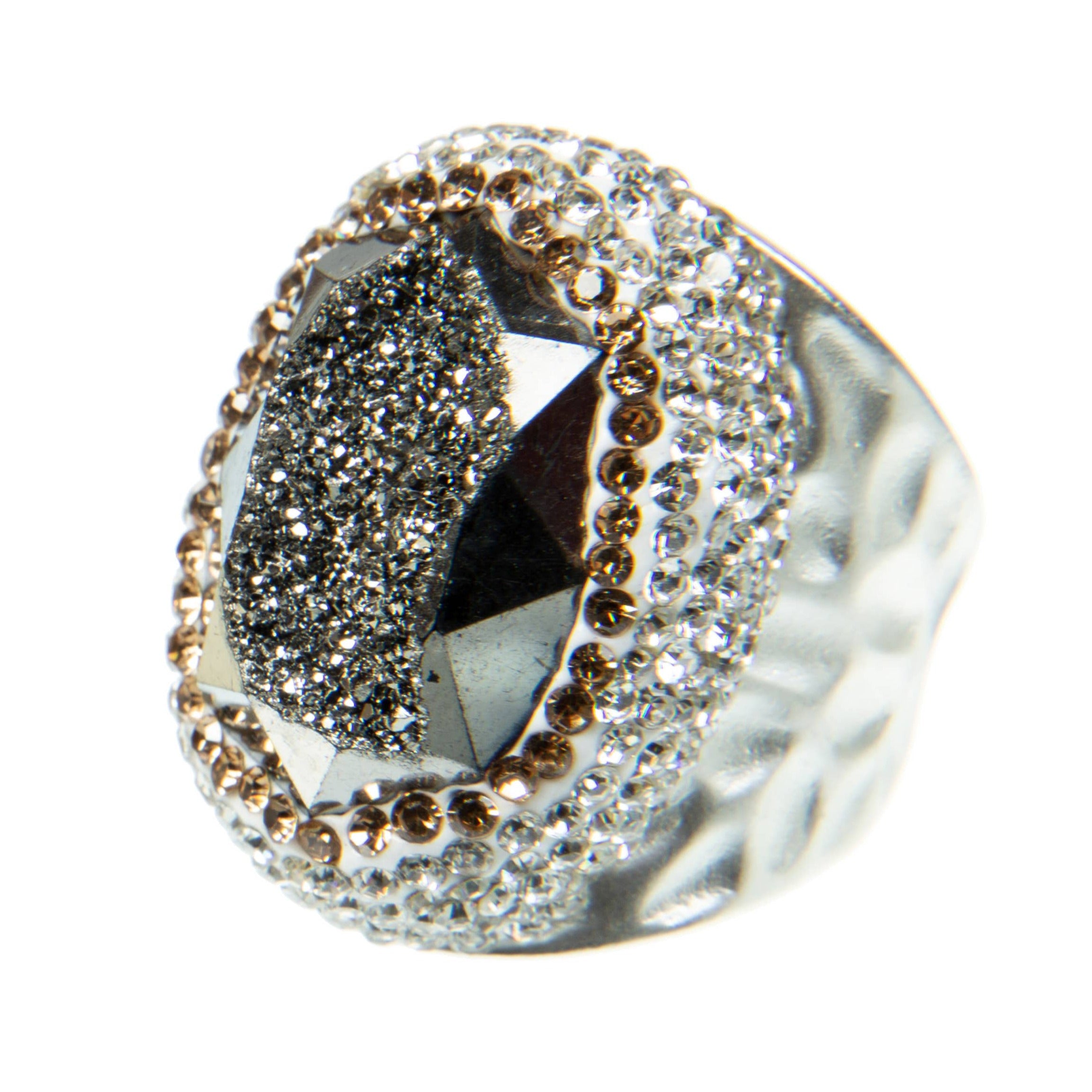Druzy Rhinestone Pavé Cocktail Ring R2537