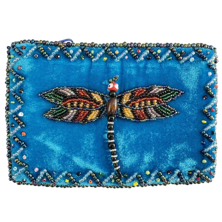 Dragonfly Rectangle Velvet Coin Purse V0701