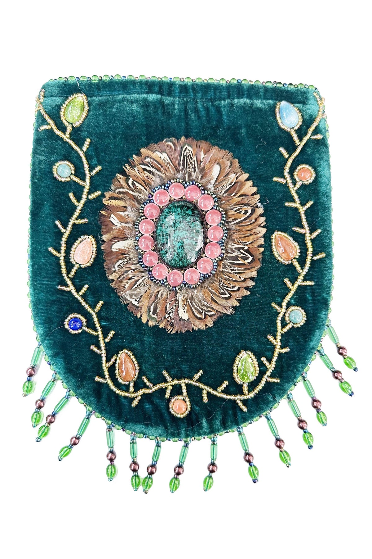 Feather Pattern Velvet Crossbody Bag LUG-FeatherGem - view 15