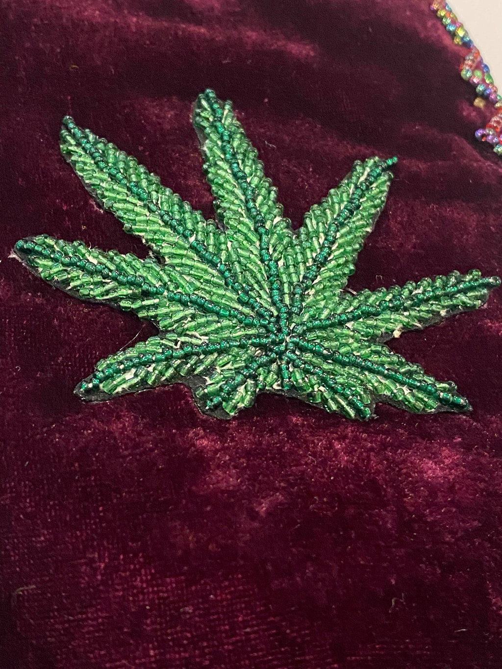 Marijuana Leaf Pattern Velvet Crossbody Bag VXL0609 - view 17