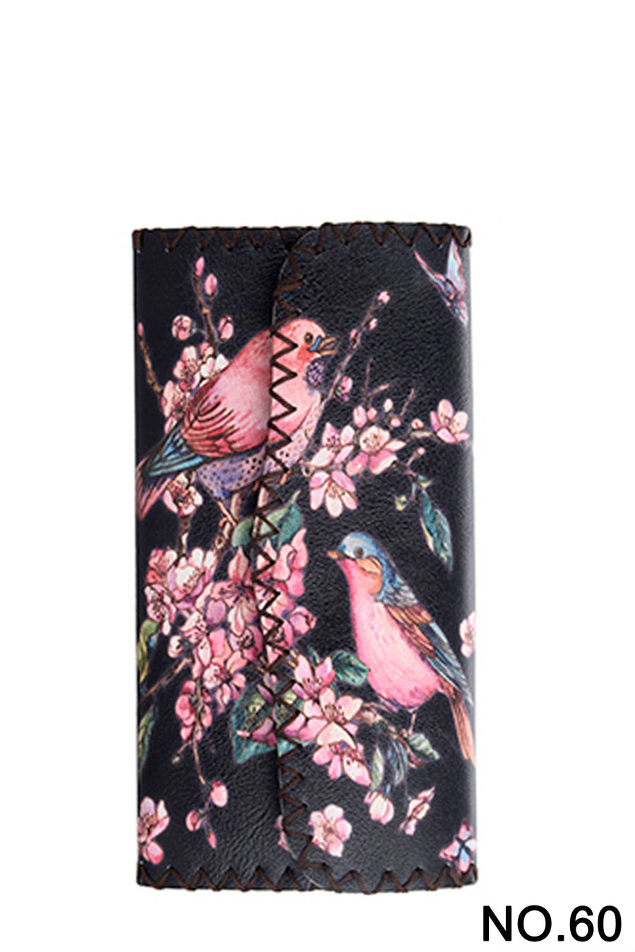 Birds Print Hand-Stitched Wallet HB0582 - No. 60