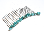 Irregular Natural Stone Hair Comb L4668-Silver - view 2