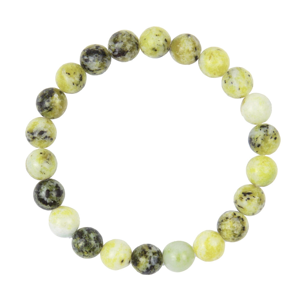 Grass Yellow Jasper Stone Stretch Bracelet B2976-10MM