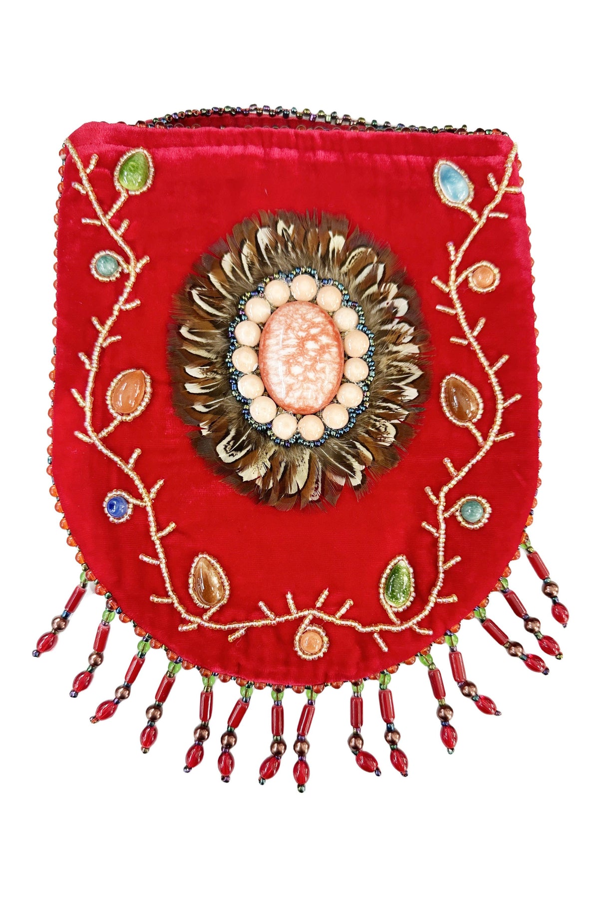 Feather Pattern Velvet Crossbody Bag LUG-FeatherGem - view 12