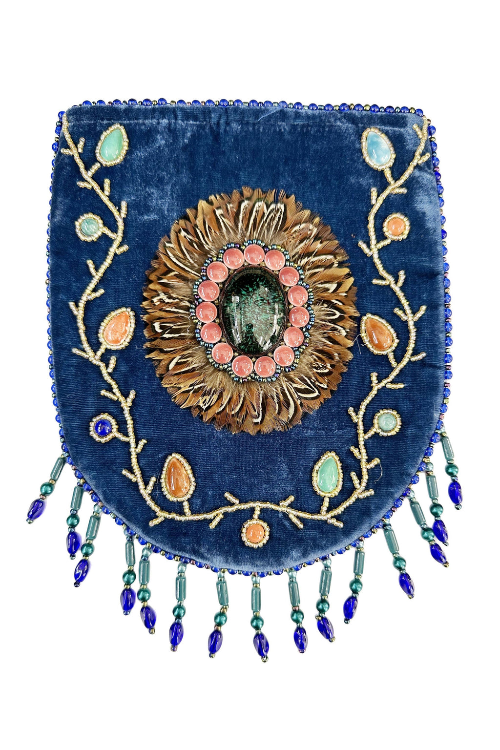 Feather Pattern Velvet Crossbody Bag LUG-FeatherGem - view 17