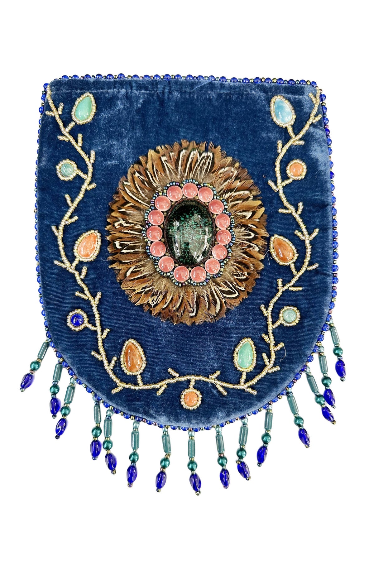 Feather Pattern Velvet Crossbody Bag LUG-FeatherGem - view 17