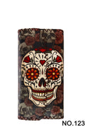 Floral Skull Print Hand Stitch Wallet HB0582 - NO.123