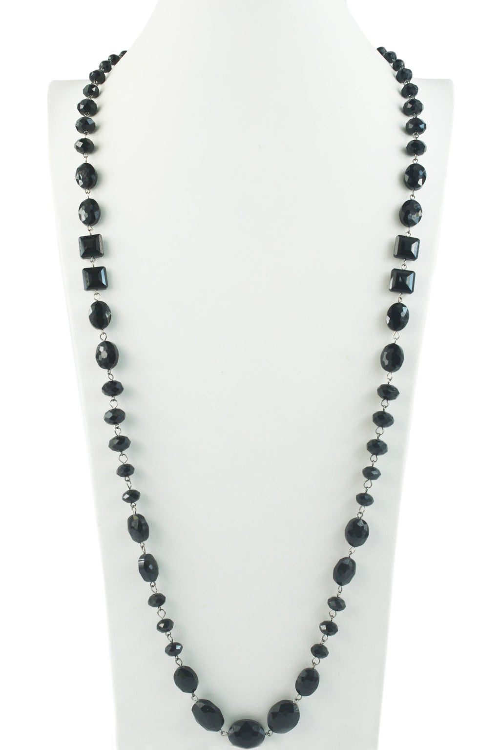 Classic Chandalier Crystal Long Necklace N1130-Black