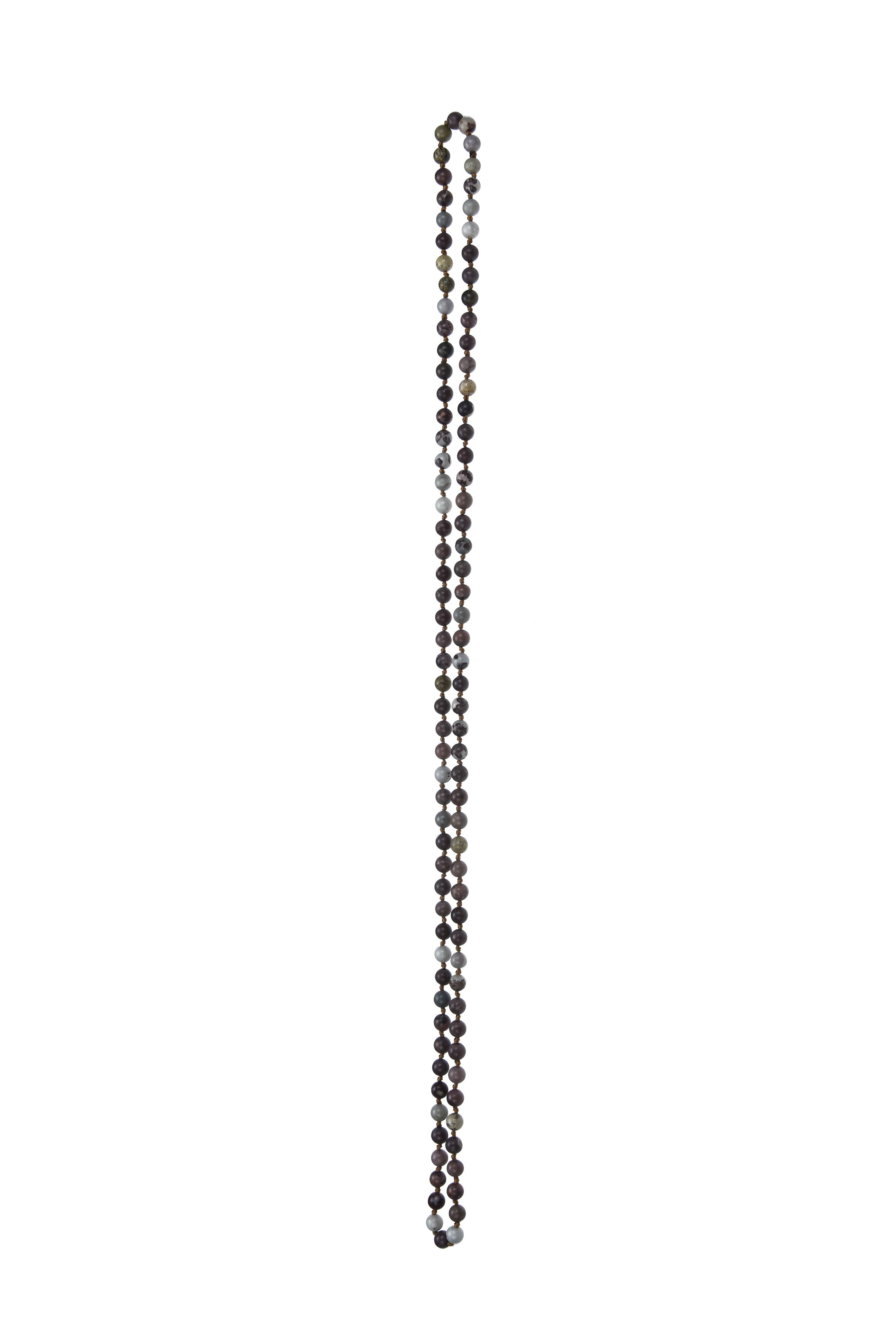 Black Grassy Jasper Stone Beaded Necklaces N3180