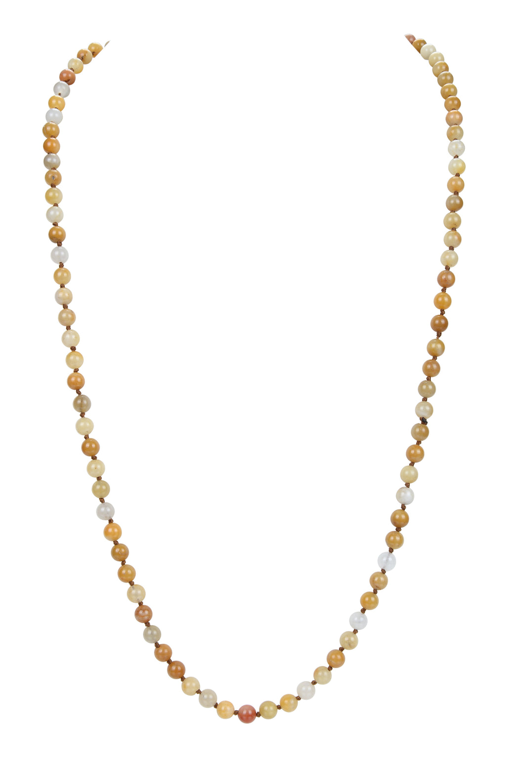 Golden Jade Stone Beaded Necklace N3180