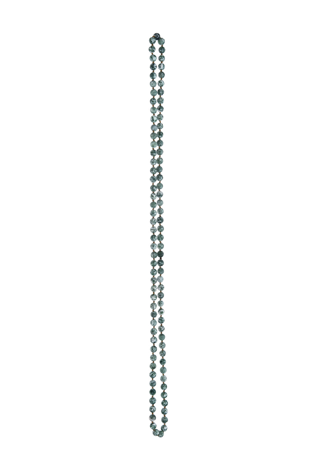 Green Spot Jasper Stone Beaded Necklace N2740 - view 3