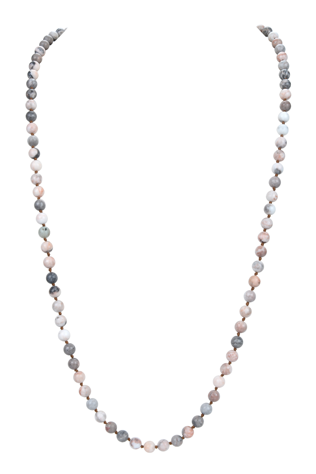 Colored Rhodonite Stone Beaded Necklace N3180