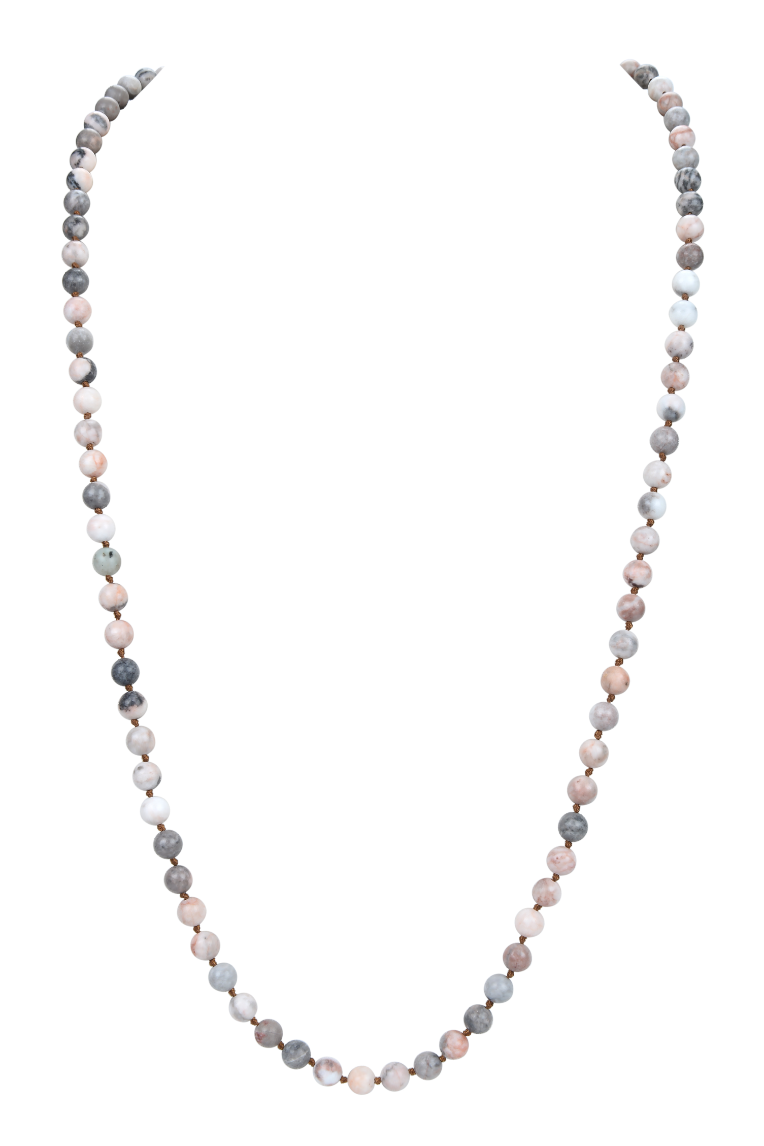 Colored Rhodonite Stone Beaded Necklace N3180